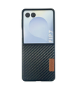 Coblue Leather Grain Drop-Proof Case for Samsung Galaxy Z Flip 7 | Carbon Black