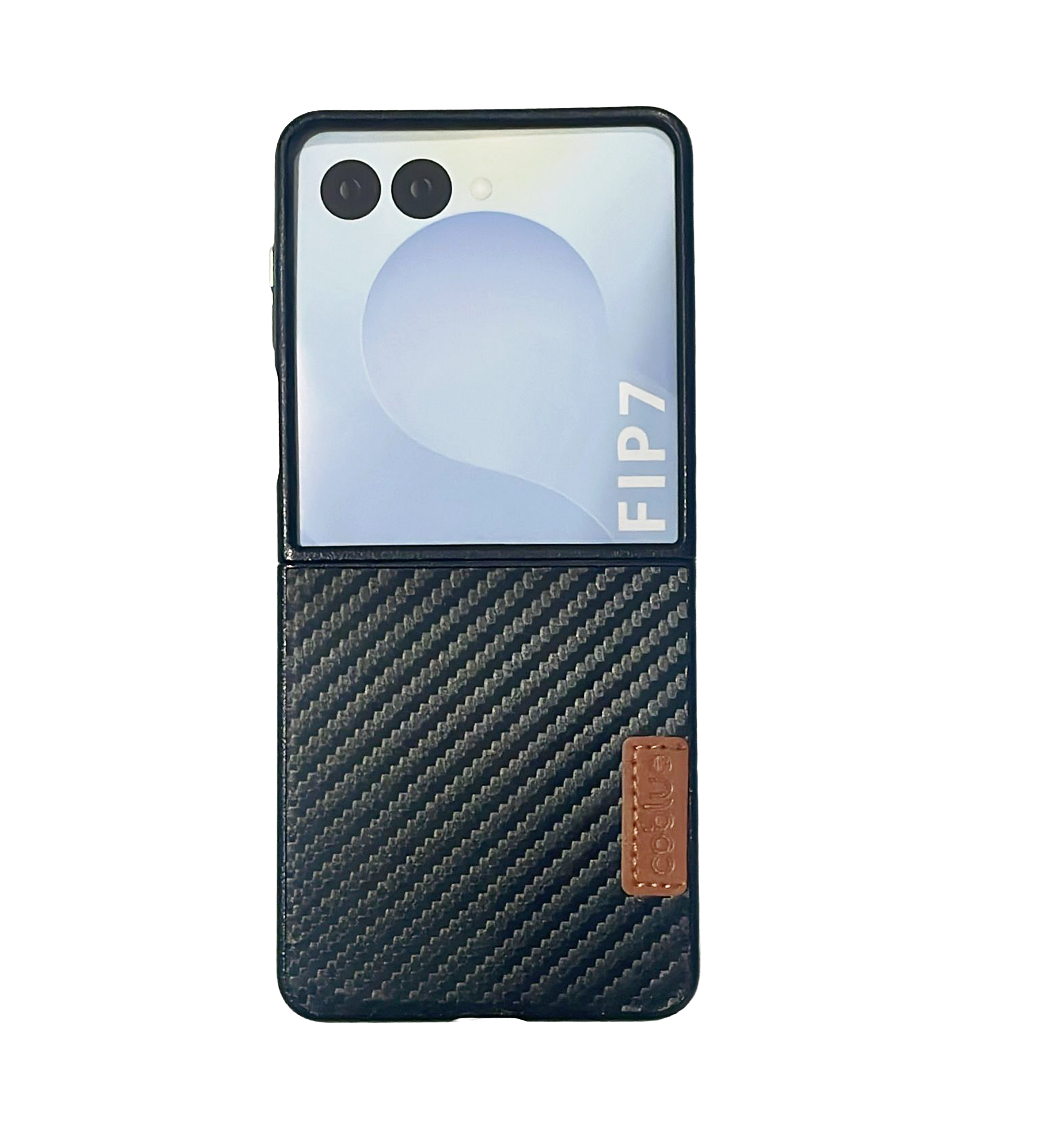 Coblue Leather Grain Drop-Proof Case for Samsung Galaxy Z Flip 7 | Carbon Black