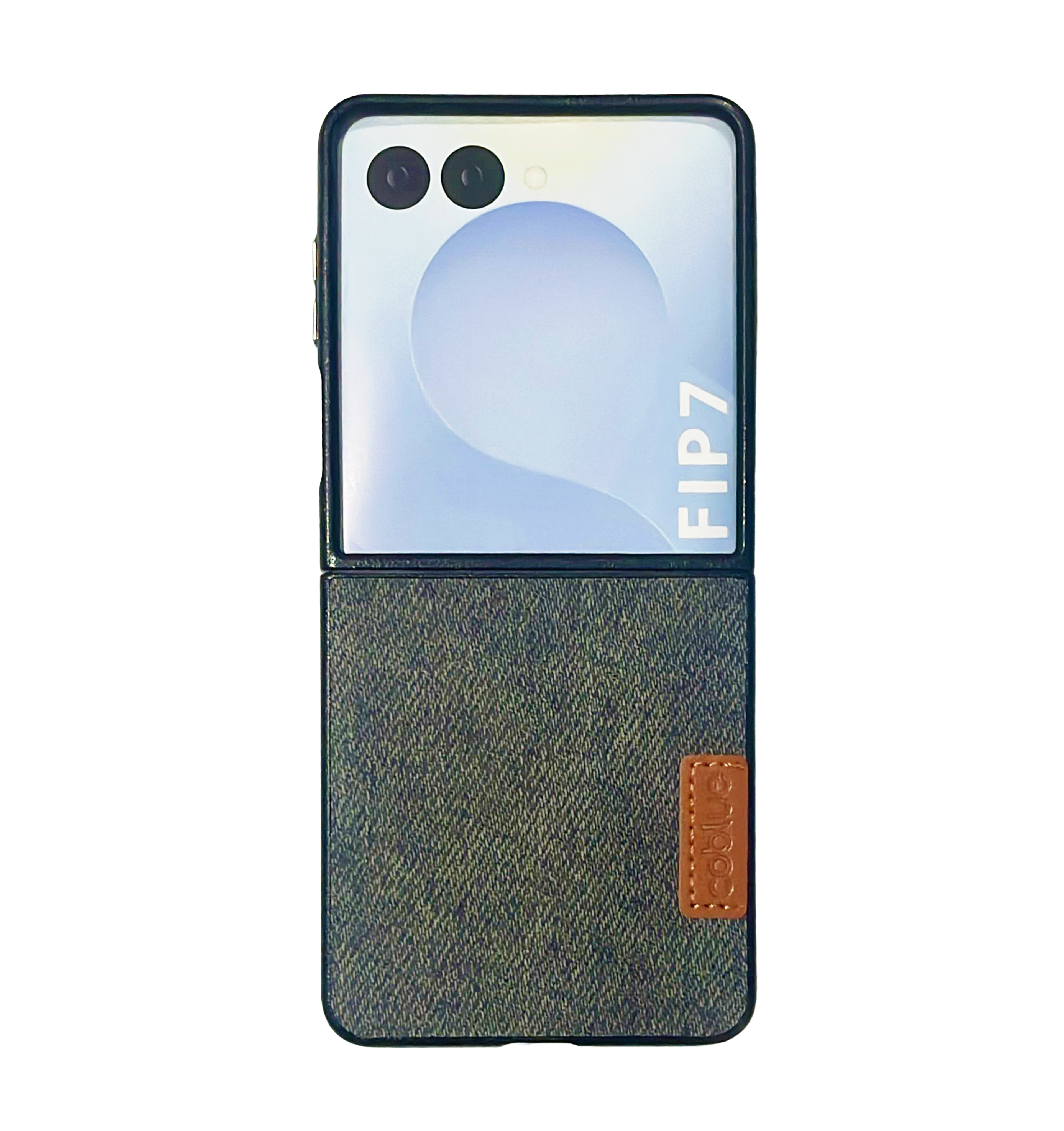 Coblue Leather Grain Drop-Proof Case for Samsung Galaxy Z Flip 7 | Gray