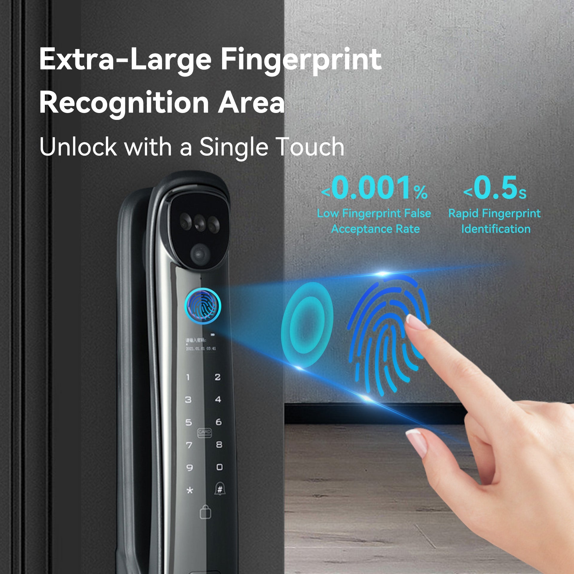 LZEL Smart Door Lock Model ZMH003 | Fingerprint, Password, Card & Optional Face Recognition