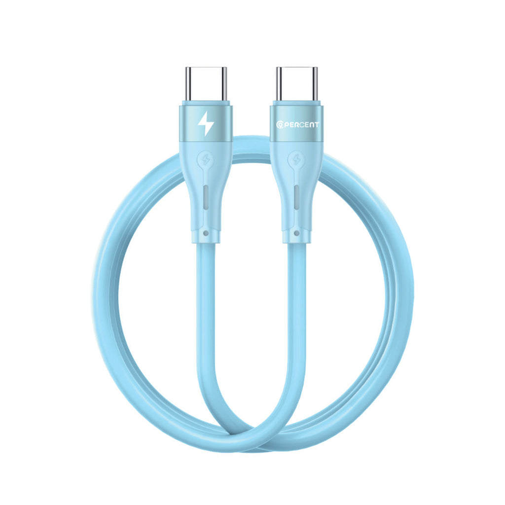 90 Percent Voltline 90 Series USB-C to USB-C Silicone Cable 1M | Light Blue