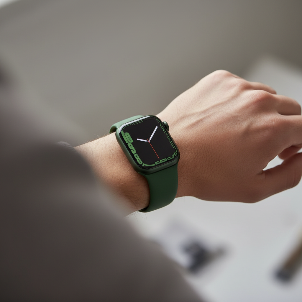 Apple Watch Series 7 GPS, 41mm Green Aluminium Case with Clover Sport Band - Regular