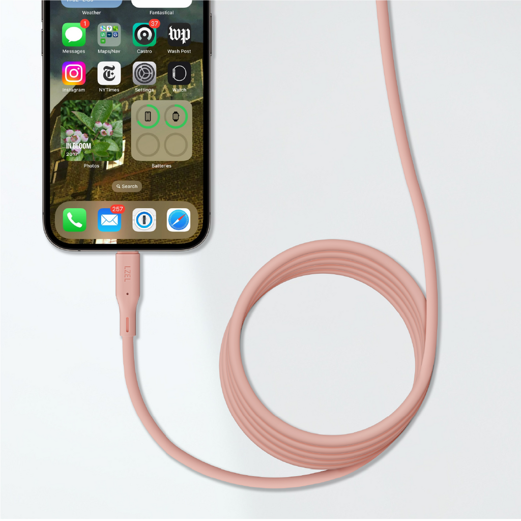 LZEL Celeris Silox CXL Soft Silicone USB-C to USB-C Cable, 480Mbps, 240W Max, 2m | Pink