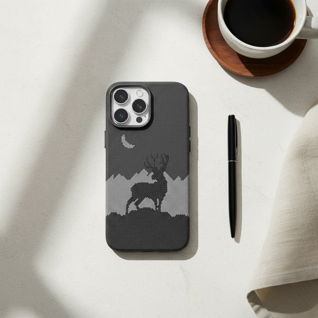 LZEL MagCarbon Deer Cover for iPhone 16 Pro | Black Deer