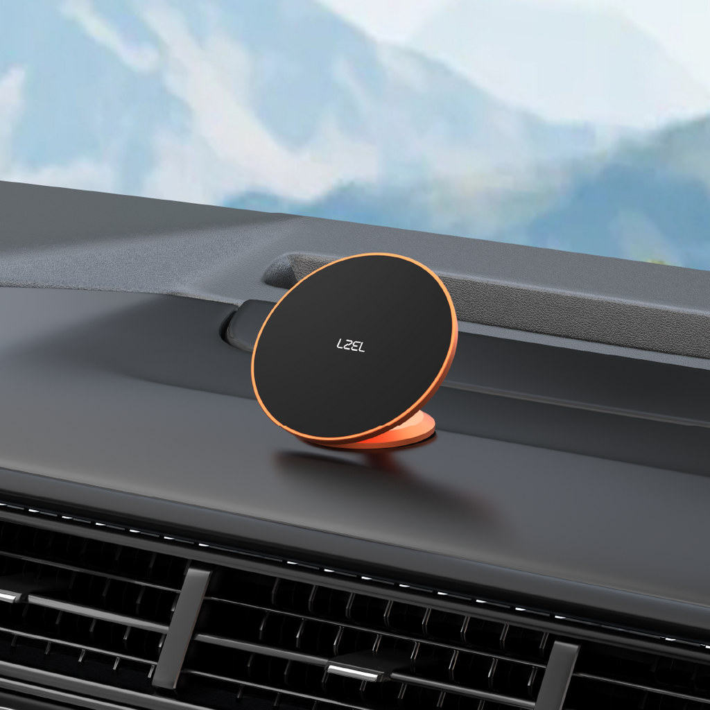LZEL 360Â° Magnetic Suction Phone Holder Ultra-Strong Magnetic Grip | Compact & Stable Design | Orange