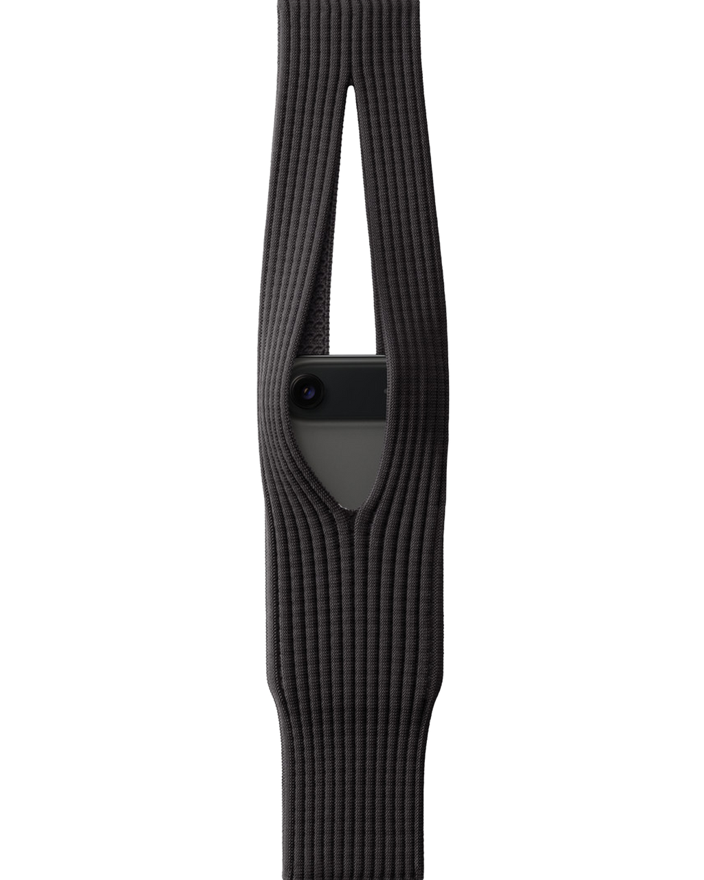 Phone Pocket with Strap â€“ Stretch Knit Wearable iPhone Holder 40 cm | Black