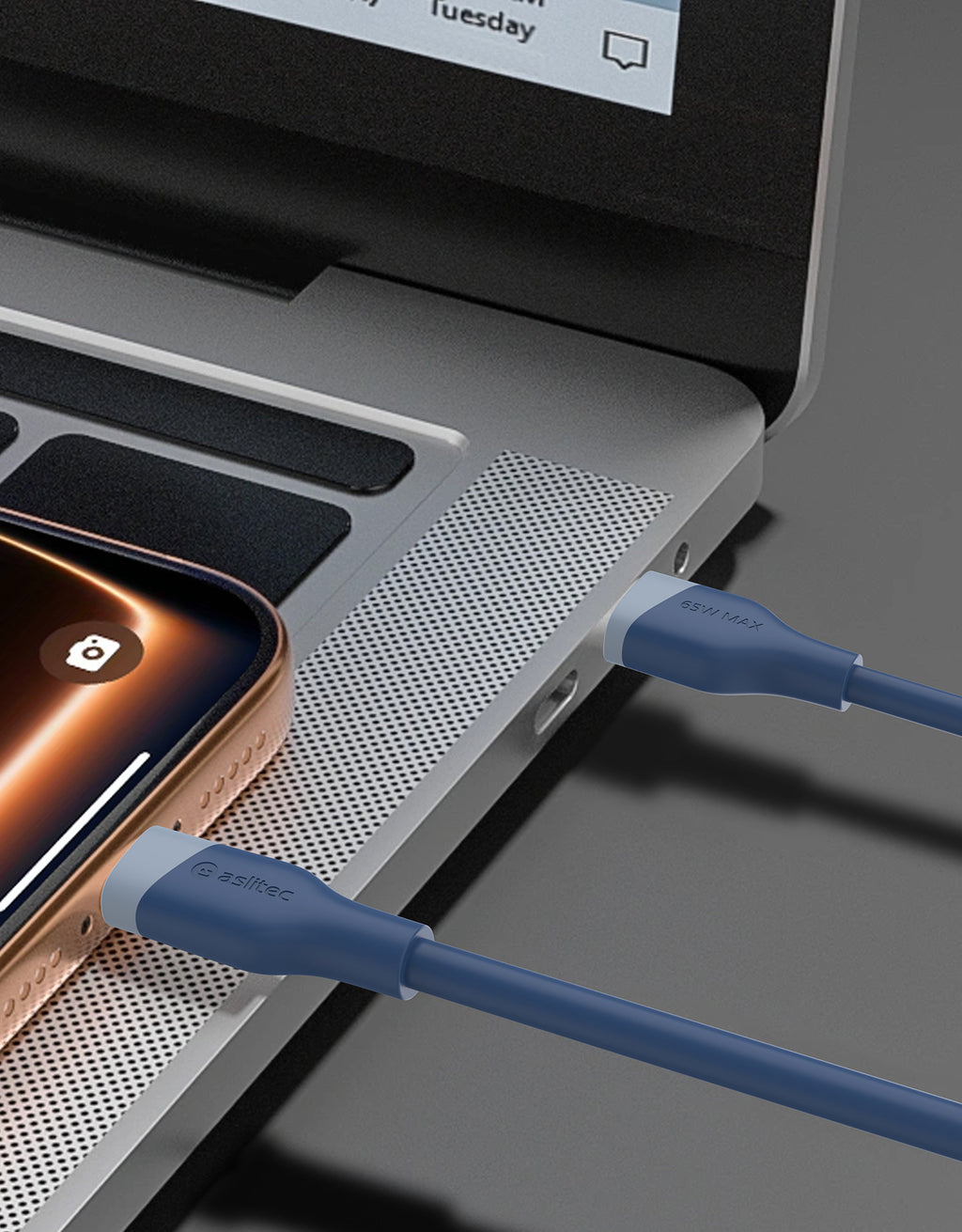 aslitec SILICORECHARGE SYNC Fast Charging & Data Cable â USB-C to Lightning