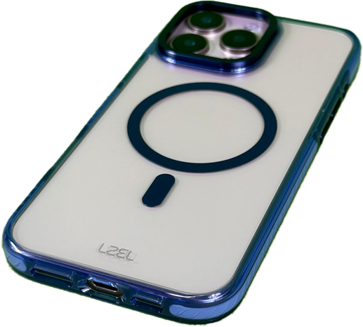 LZEL iPhone 16 Pro  Armor Clear Case With MagSafe | Blue