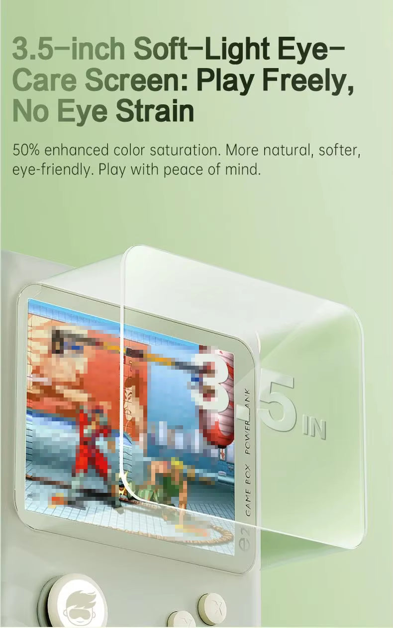 Retro Game Console - 3.5-inch IPS Screen, 6000mAh, 10000 Games | Light Green