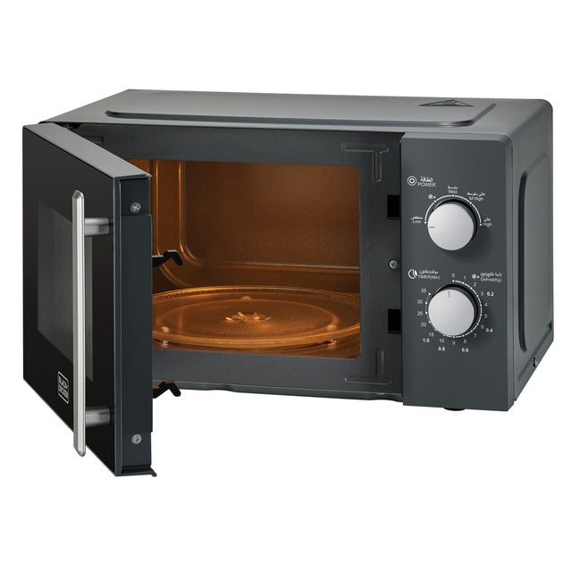 Black & Decker Microwave Oven 20 Liter 700 Watt | Black With Chrome