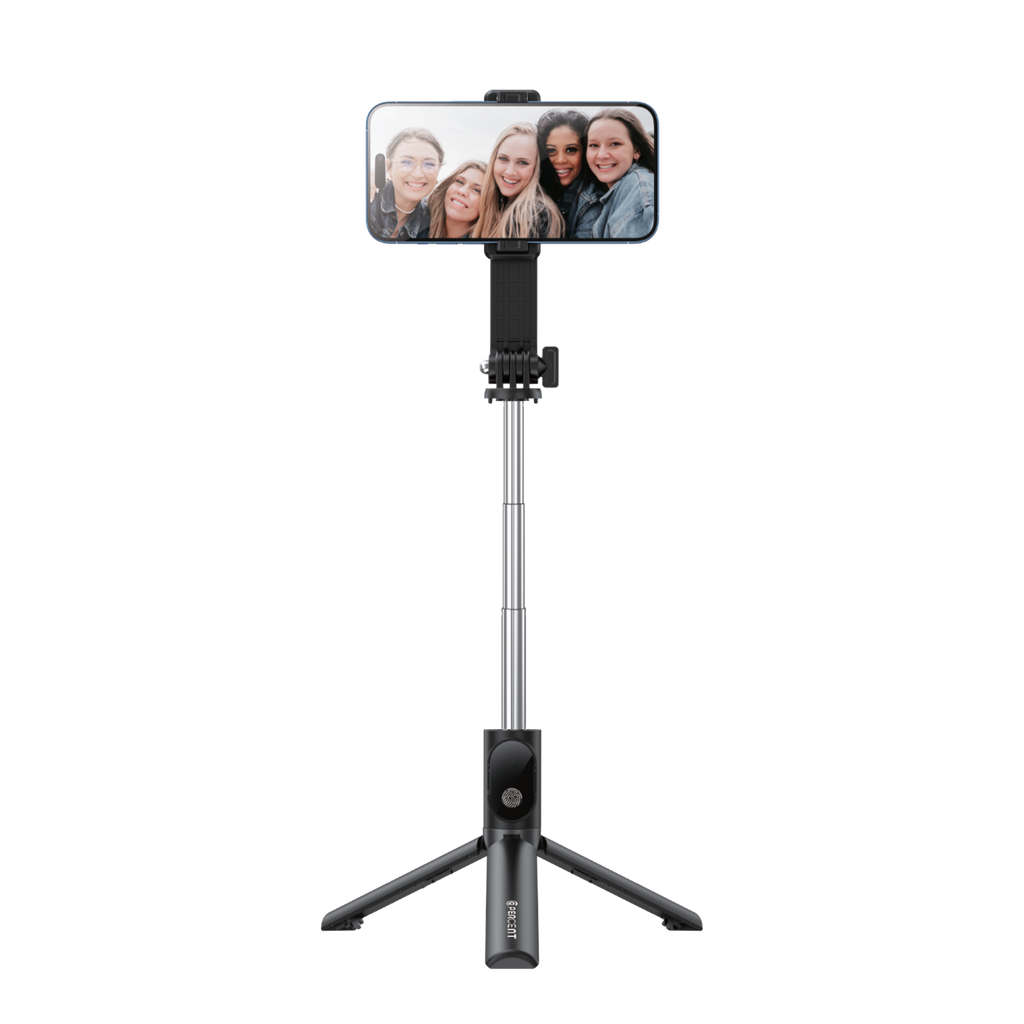 90 Percent Shotiva Series – Foldable Bluetooth Selfie Stick with Tripod | Black