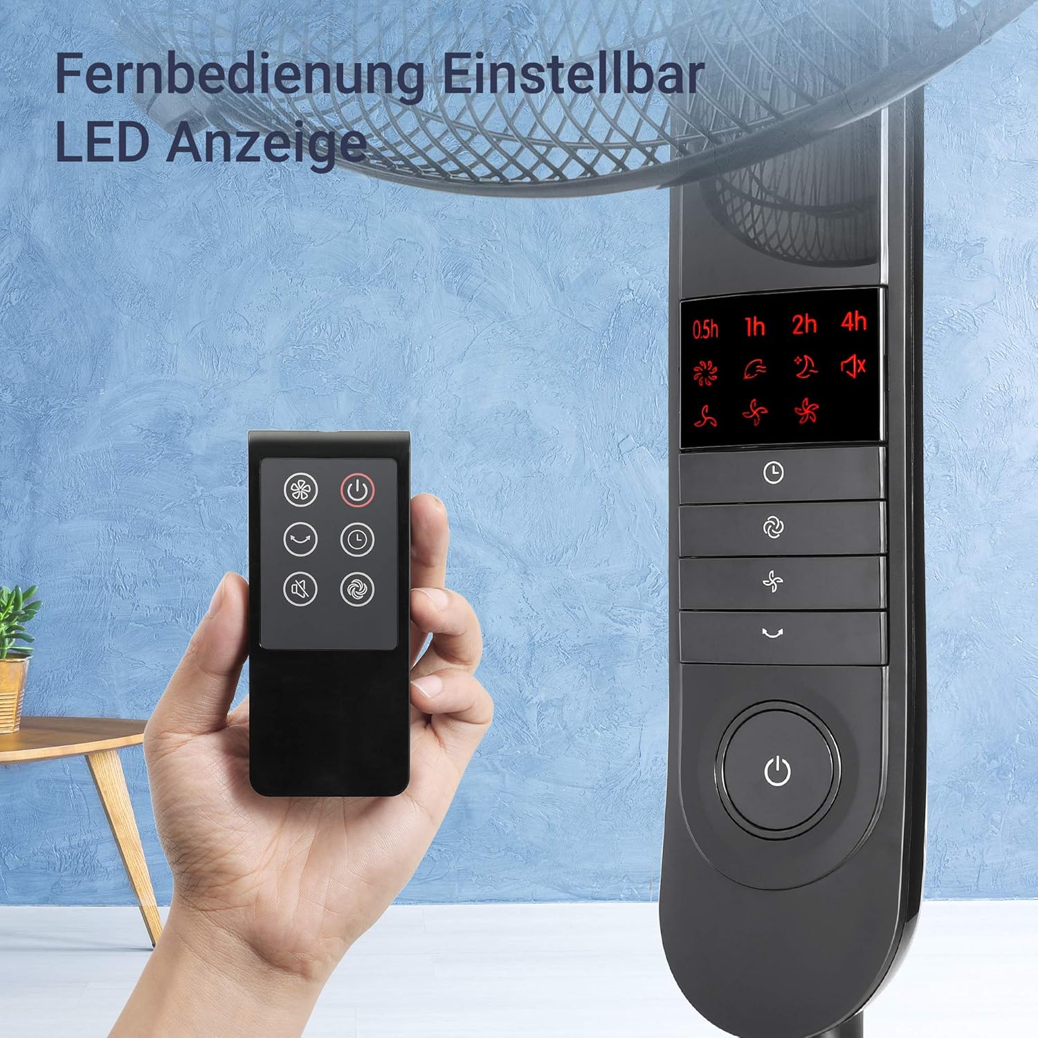 Midea FS40-15FR Stand Fan with Remote 16 inch. | Black