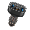 Asli Global PrimusCharger Q 63W 6-Port Transparent Car Charger with 3 PD & QC 3.0  | Transparent