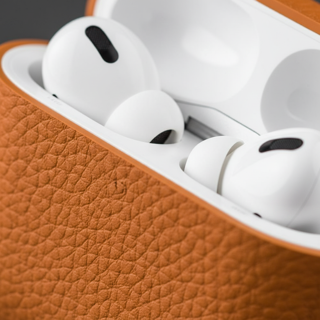 LZEL Airpods 4 Aurum Guard Premium TPU Leather Case | Brown