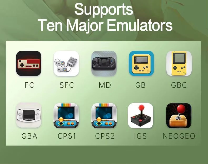 Retro Game Console - 3.5-inch IPS Screen, 6000mAh, 10000 Games | Light Green