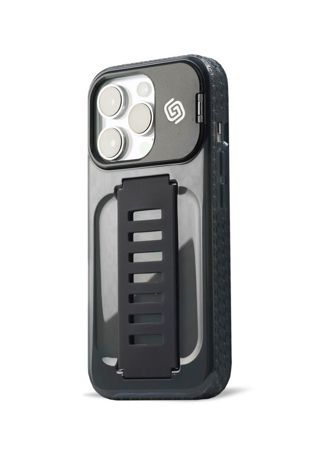 Grip2U iPhone 16 Pro Boost Case with Kickstand | Smoky