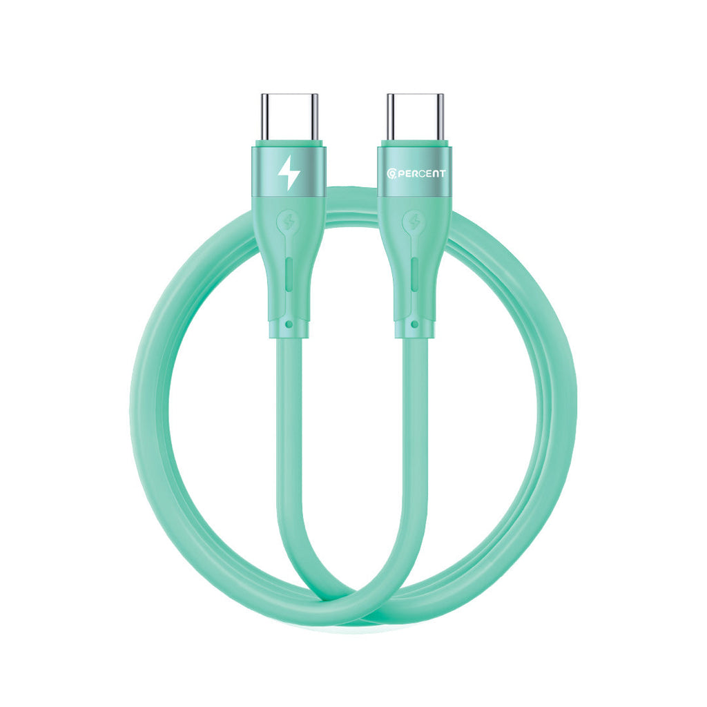 90 Percent Voltline 90 Series USB-C to USB-C Silicone Cable 1M | Light Green