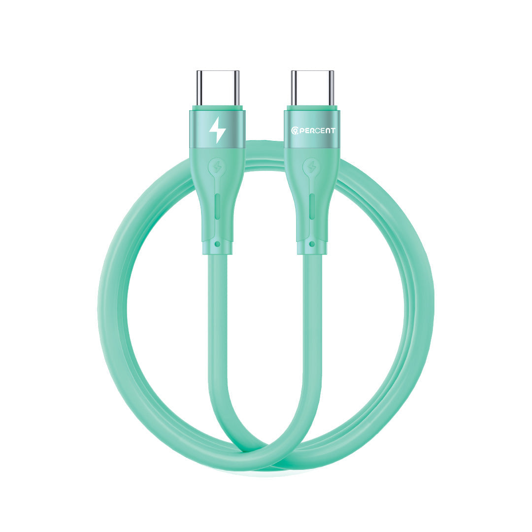 90 Percent Voltline 90 Series USB-C to USB-C Silicone Cable 1M | Light Green