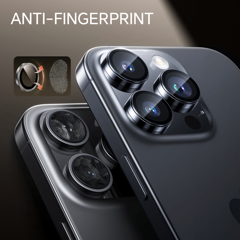 Asli Edgeguard Series 9h Hardness Hd Corning Camera Glass For Iphone 16 Pro/16 Pro Max | Titanium Black