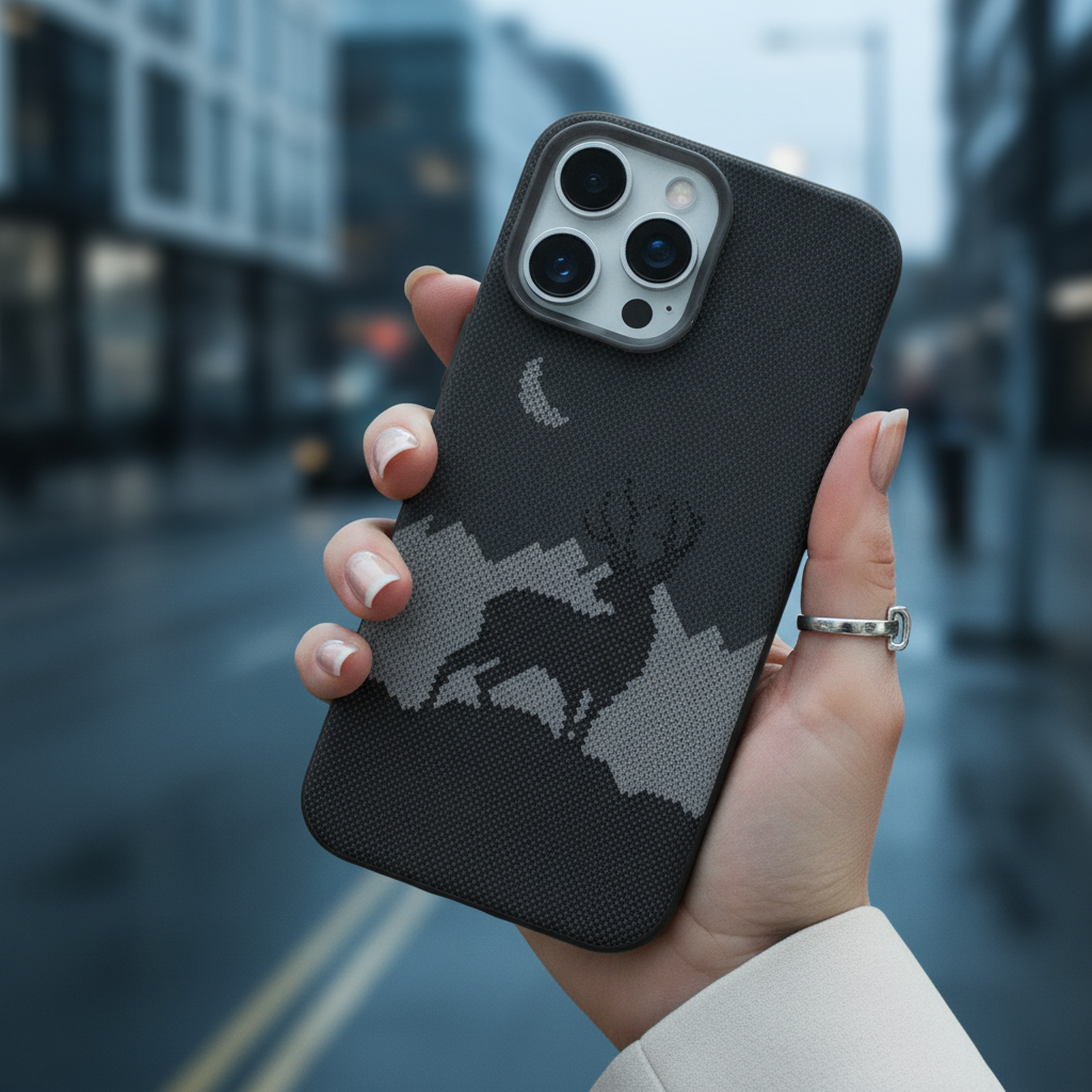 LZEL MagCarbon Deer Cover for iPhone 16 Pro Max | Black Deer