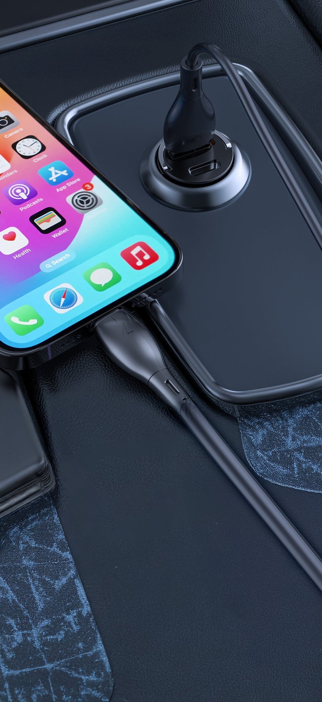 Asli Global Primuscharger Mini Transparent Car Charger 65W With Dual Port PD & QC3.0 | Black