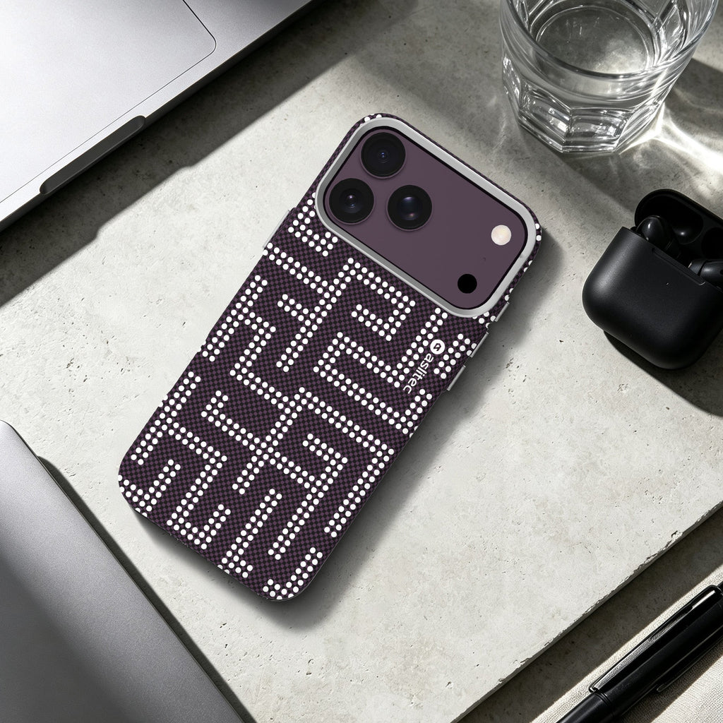 aslitec MAZEMAG MagSafe Case with Maze Pattern & Metal Accents for iPhone 18 Pro & 18 Pro Max