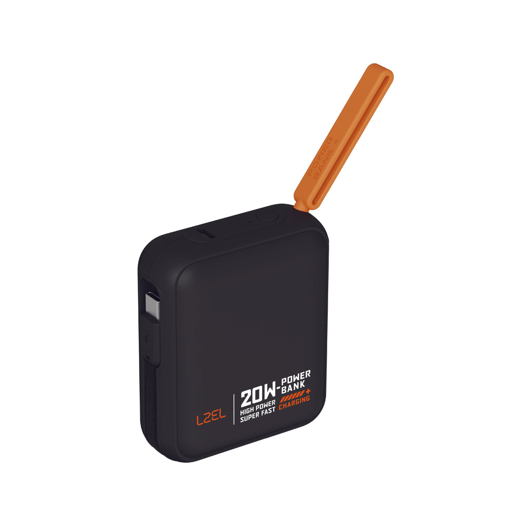 LZEL ZenoFlex Charge Mini 10000mAh PD Power Bank â€“ 20W Output / 18W Input | Black