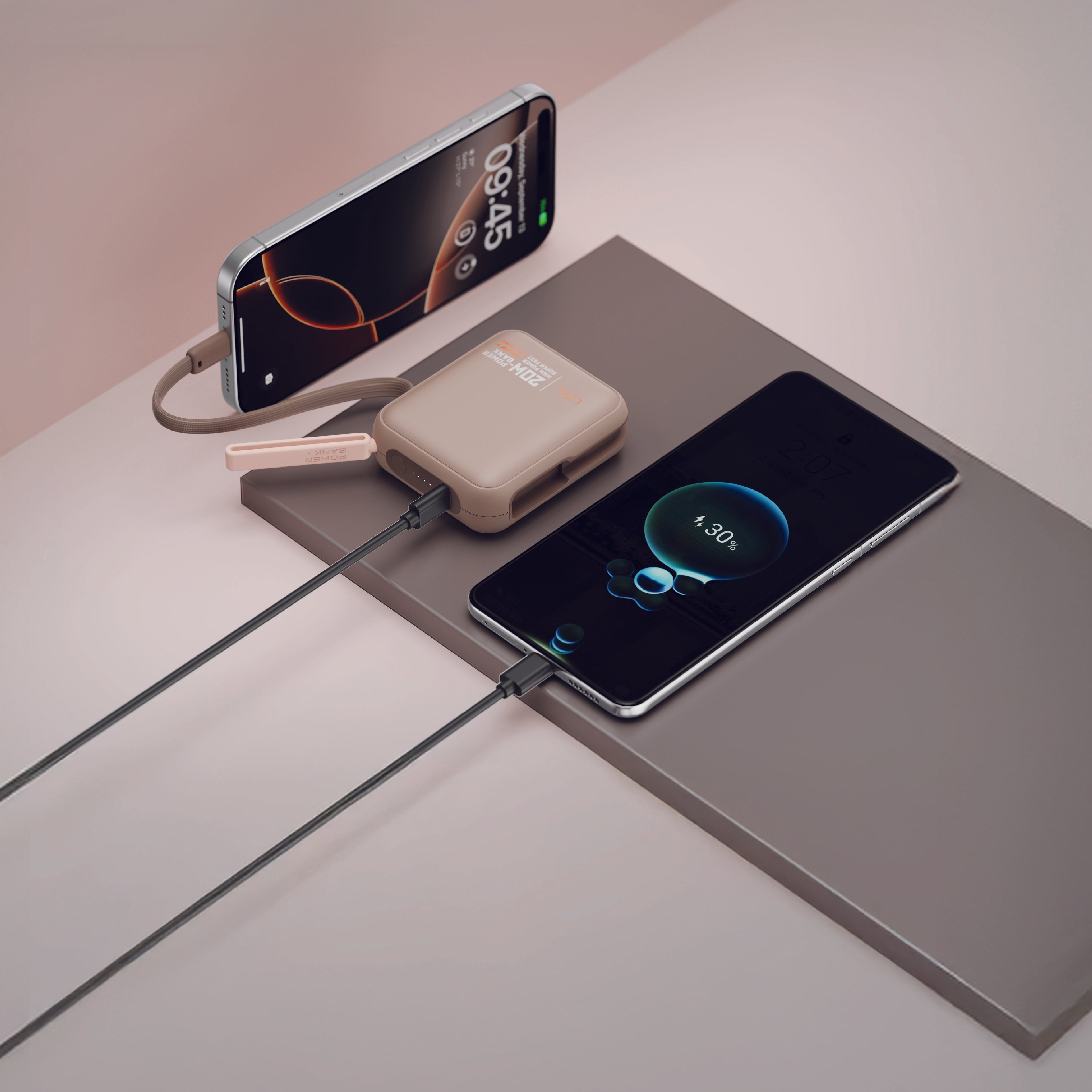 LZEL ZenoFlex Charge Mini 10000mAh PD Power Bank â€“ 20W Output / 18W Input | Mocha