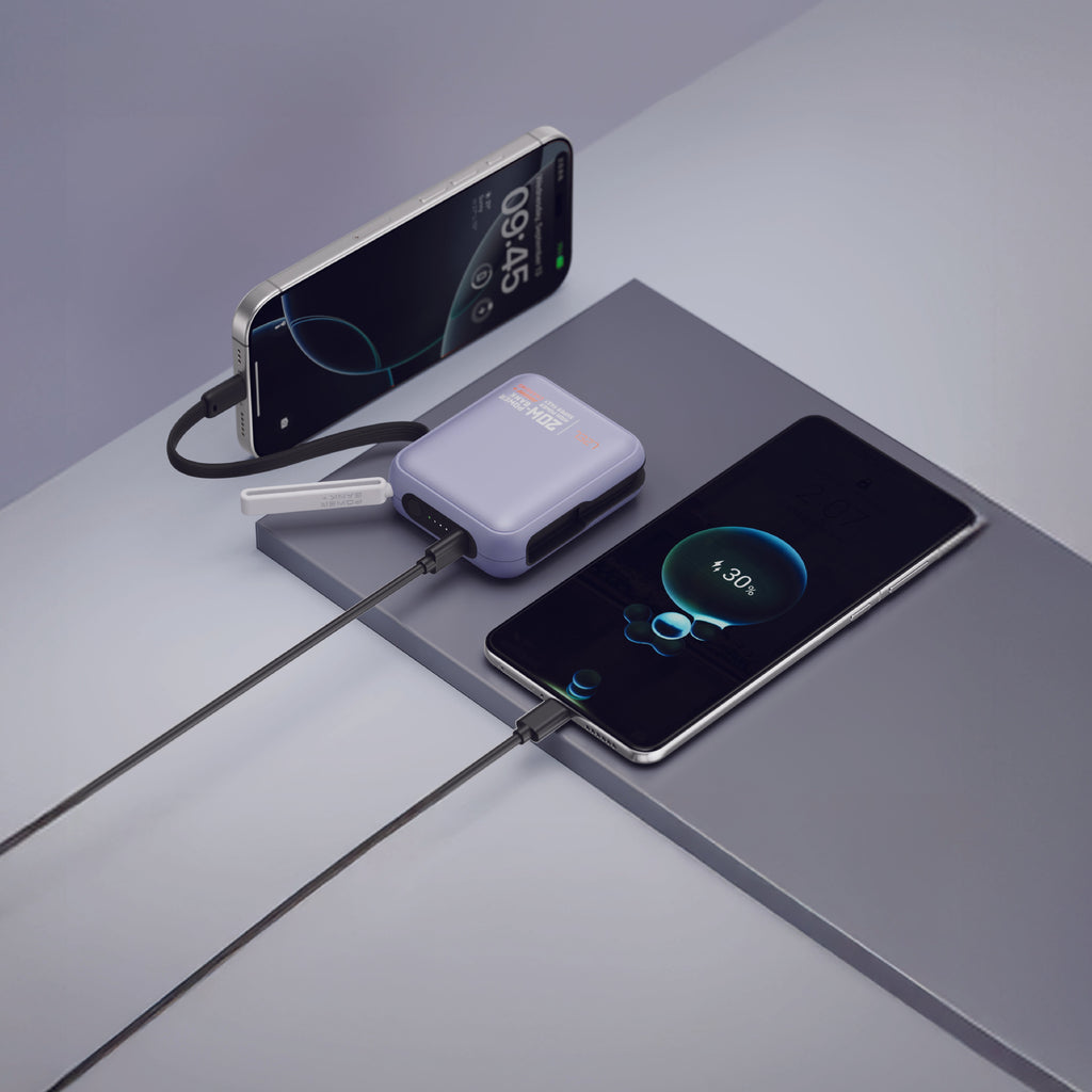 LZEL ZenoFlex Charge Mini 10000mAh PD Power Bank â€“ 20W Output / 18W Input | Purple