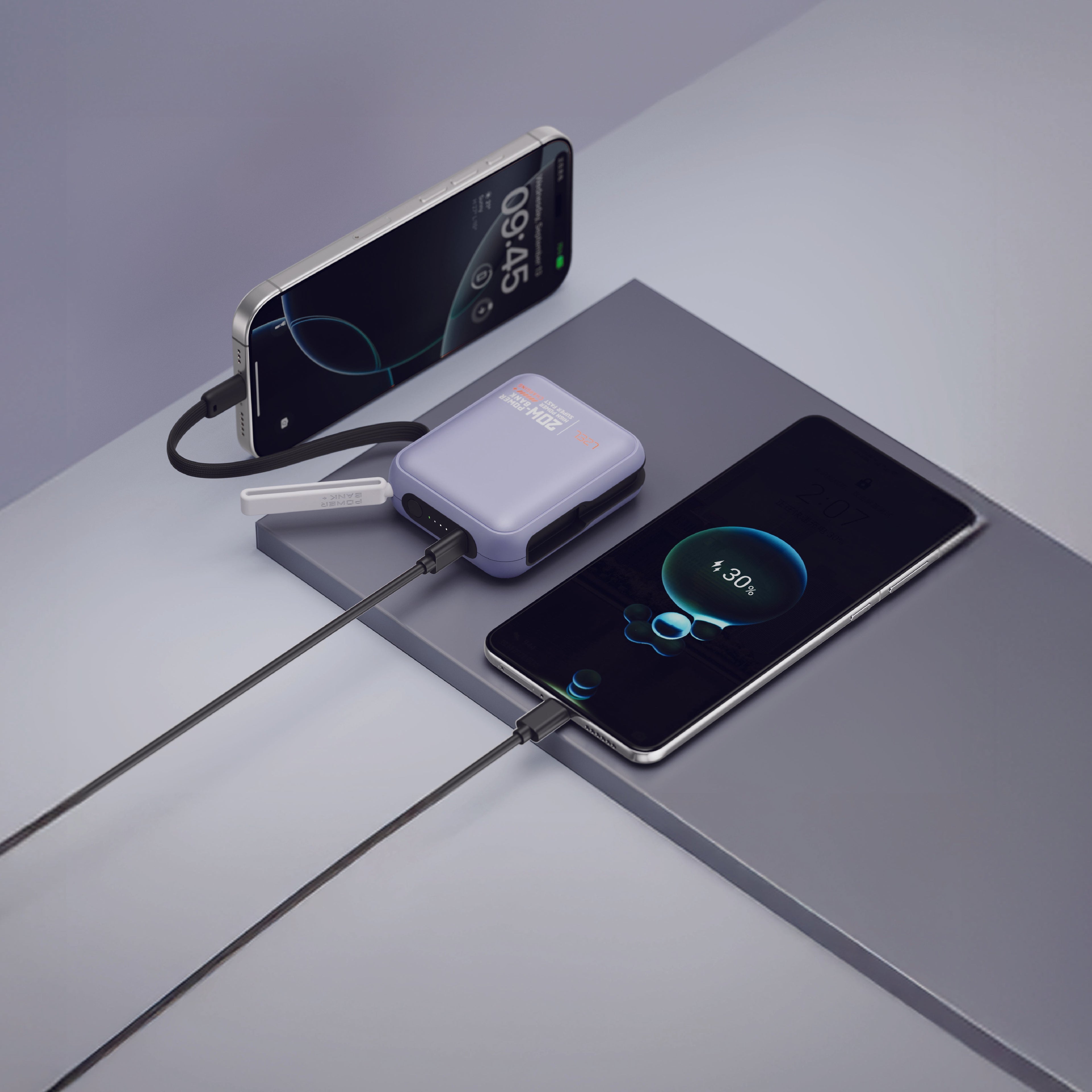 LZEL ZenoFlex Charge Mini 10000mAh PD Power Bank â€“ 20W Output / 18W Input | Purple
