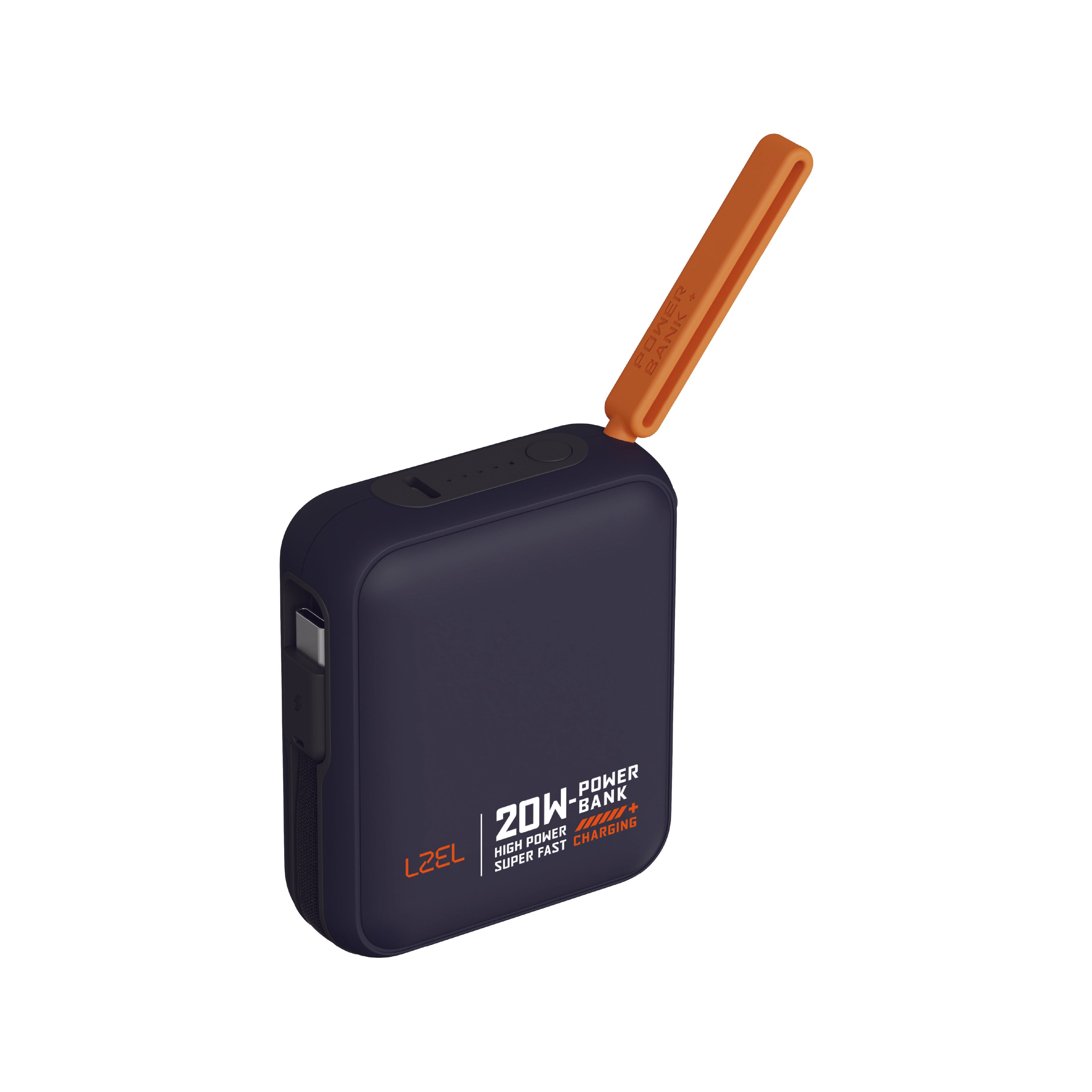 LZEL ZenoFlex Charge Mini 10000mAh PD Power Bank â€“ 20W Output / 18W Input | Navy Blue