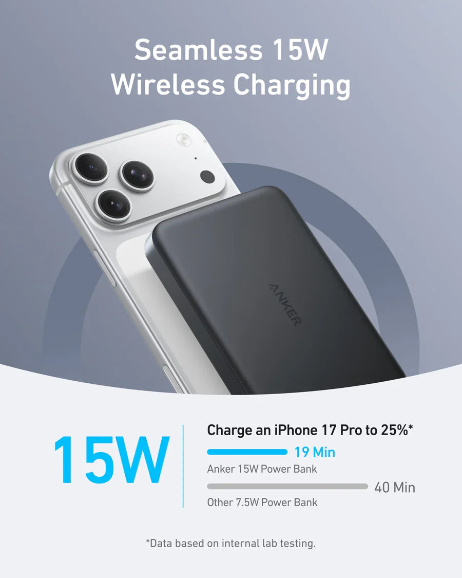 Anker MagGo Power Bank 10,000mAh, Slim | Black