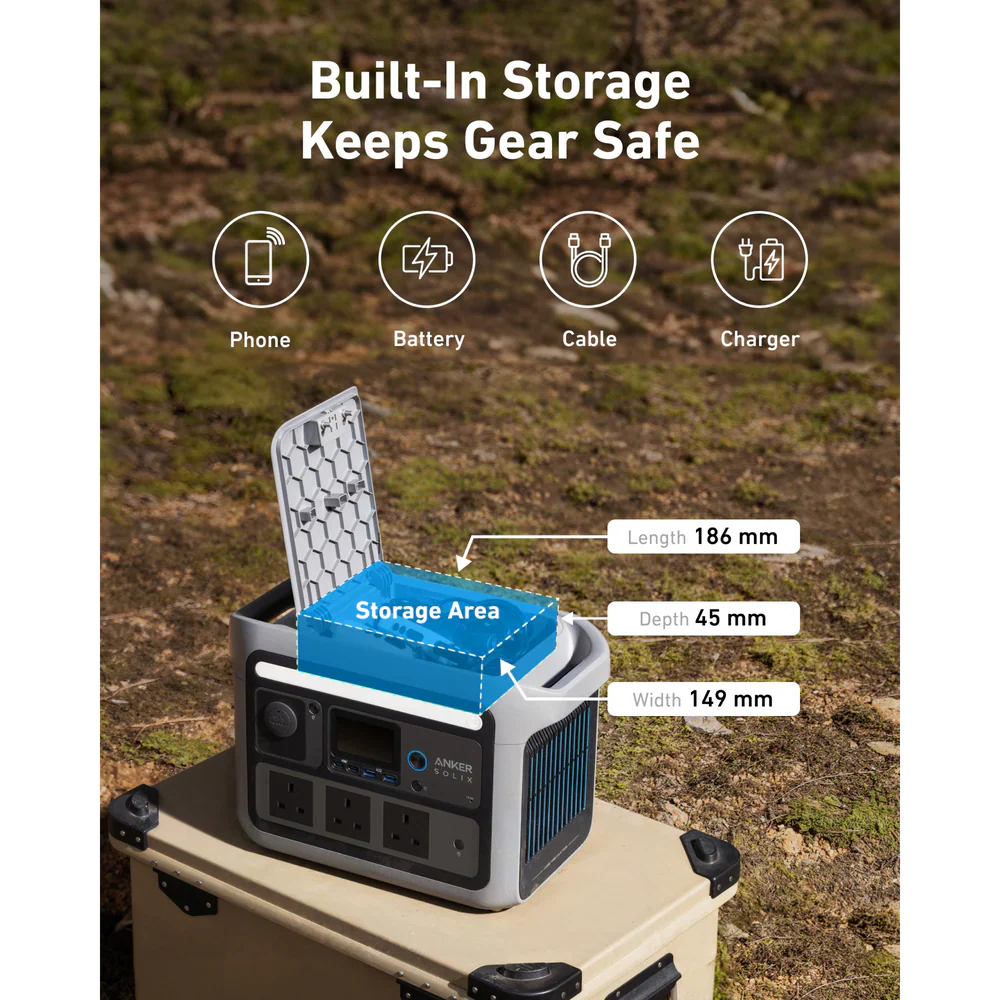 Anker SOLIX C800 Portable Power Station | 768Wh | 1200W | Dark Grey