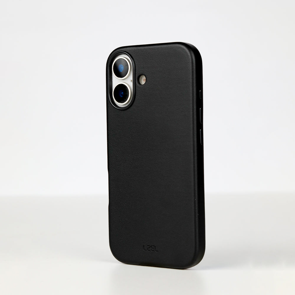 LZEL MagOrbio Leather Case for iPhone 17 | Black