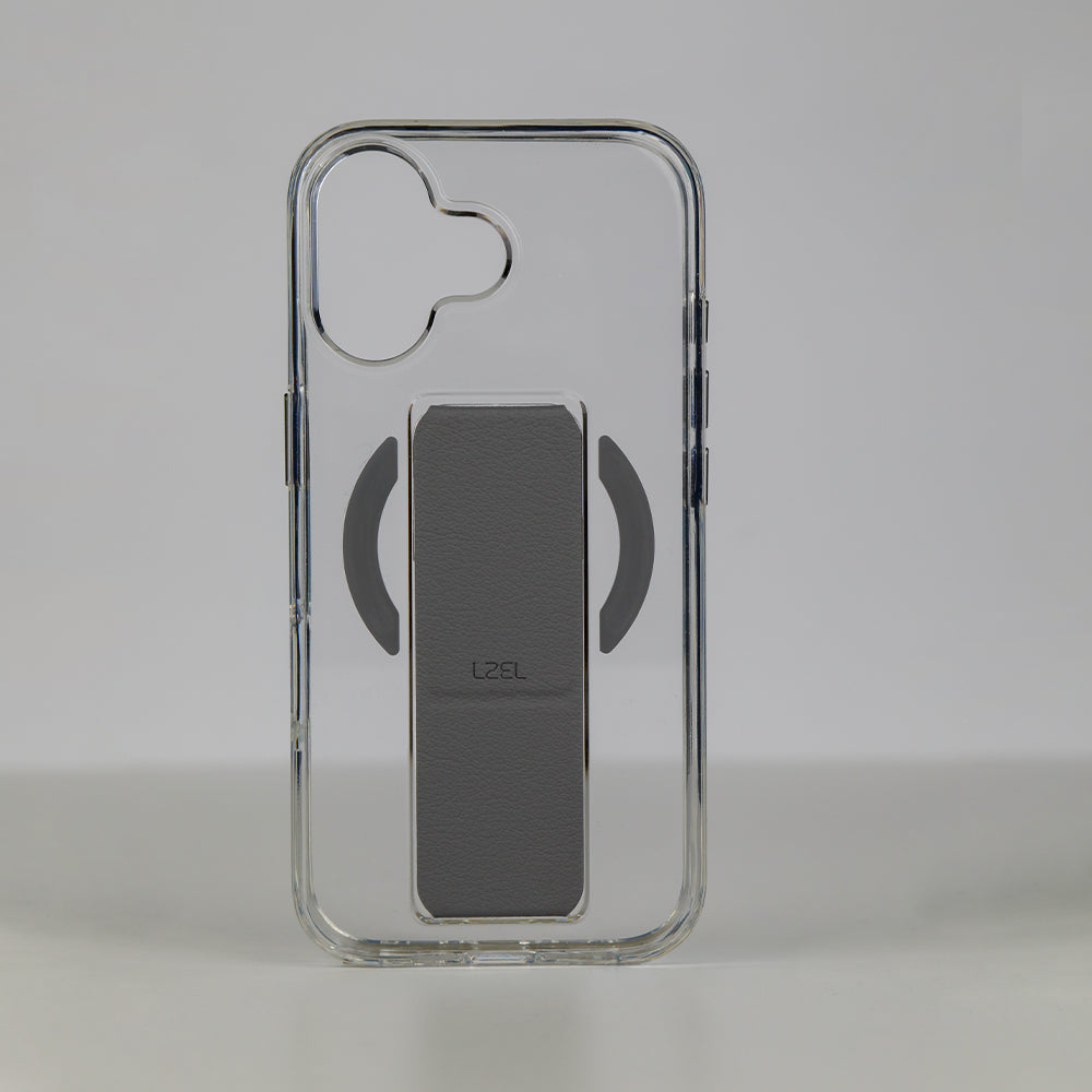 LZEL MagClear LeatherGrip Case for iPhone 17