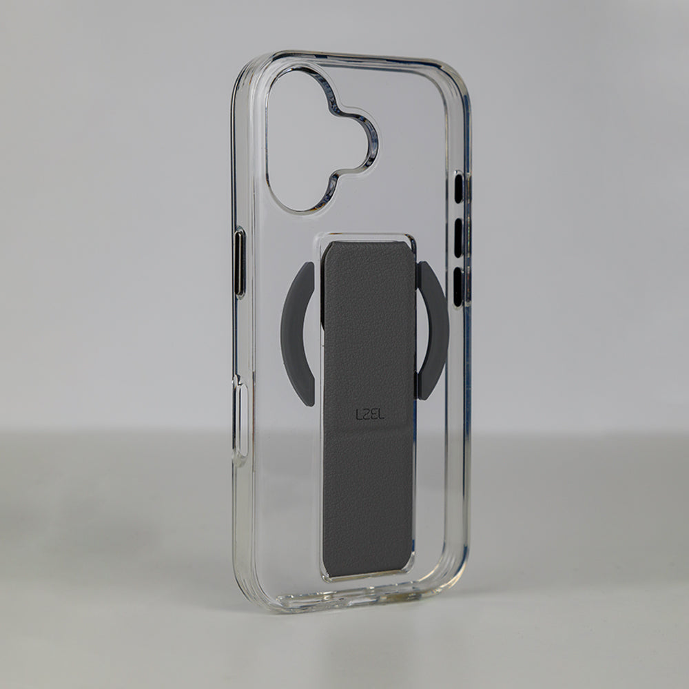 LZEL MagClear LeatherGrip Case for iPhone 17