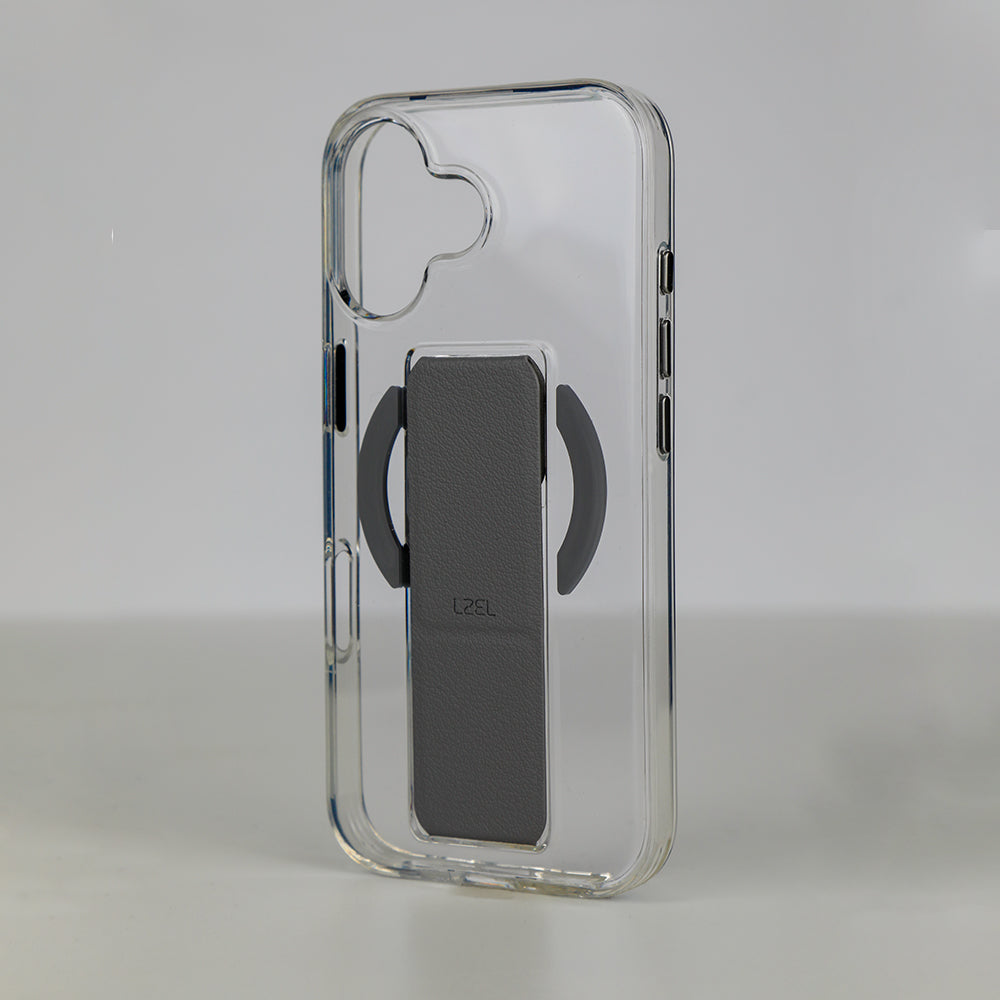 LZEL MagClear LeatherGrip Case for iPhone 17