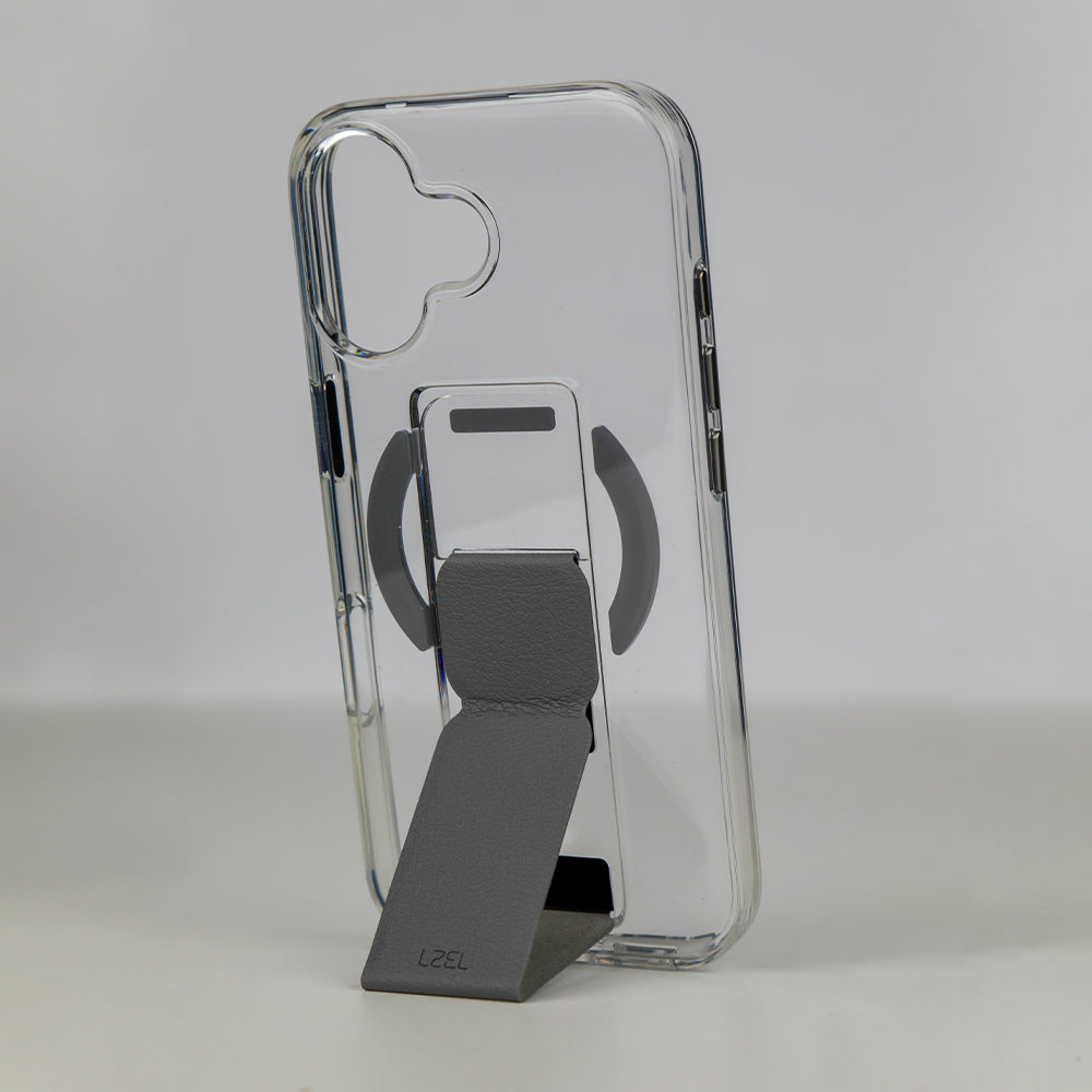 LZEL MagClear LeatherGrip Case for iPhone 17