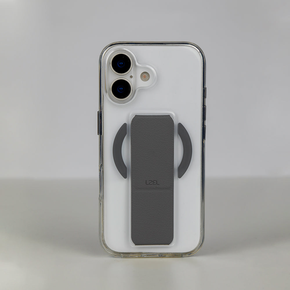 LZEL MagClear LeatherGrip Case for iPhone 17