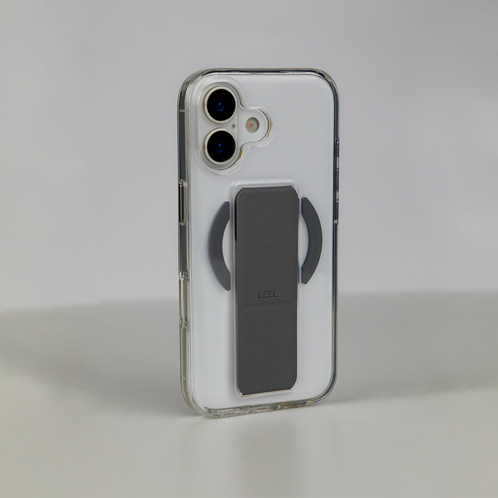 LZEL MagClear LeatherGrip Case for iPhone 17