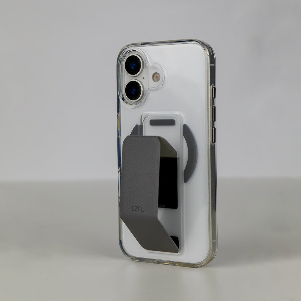 LZEL MagClear LeatherGrip Case for iPhone 17
