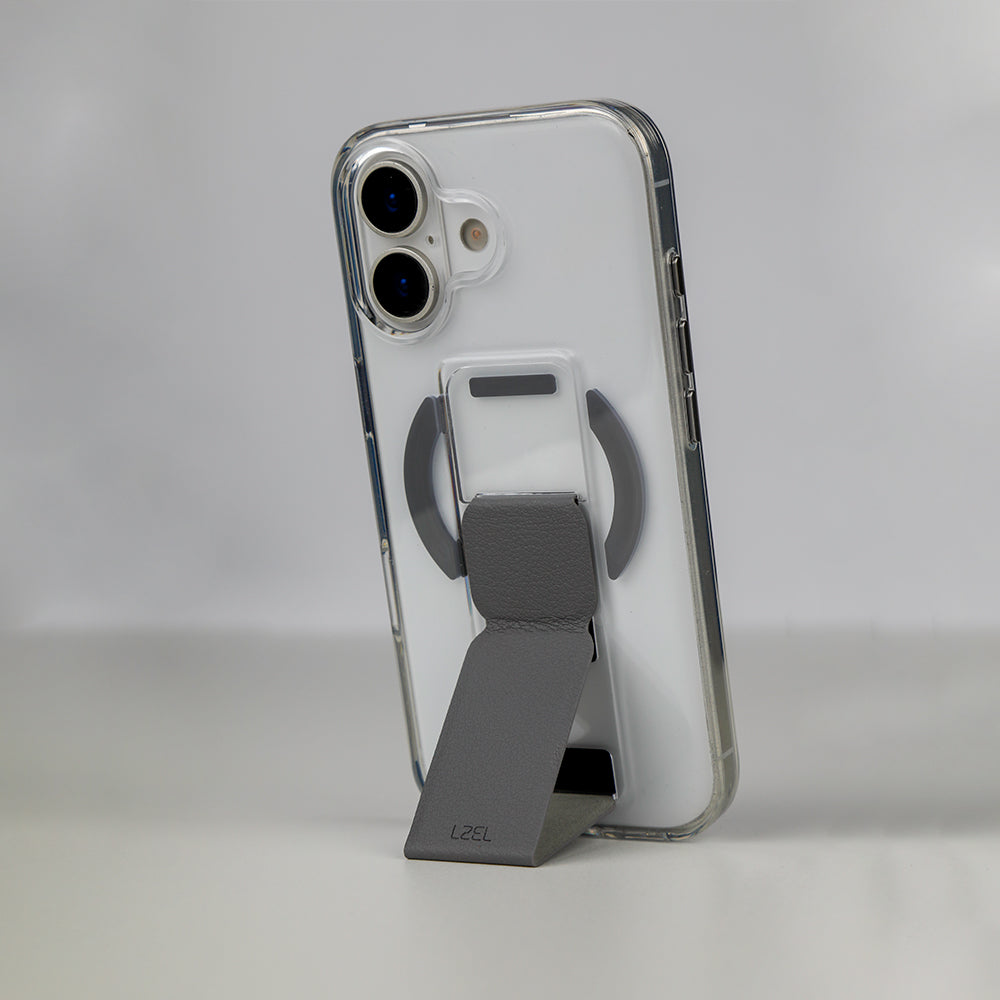 LZEL MagClear LeatherGrip Case for iPhone 17