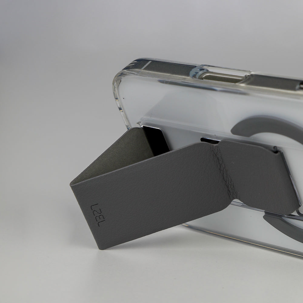 LZEL MagClear LeatherGrip Case for iPhone 17