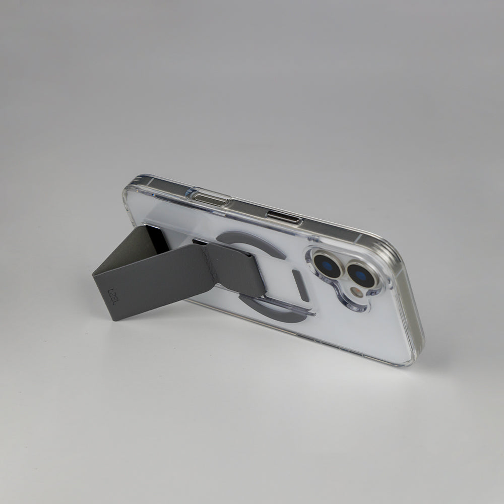 LZEL MagClear LeatherGrip Case for iPhone 17