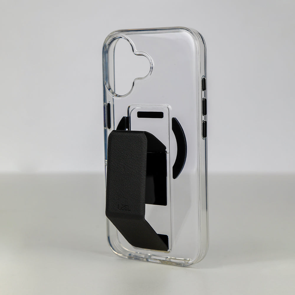 LZEL MagClear LeatherGrip Case for iPhone 17