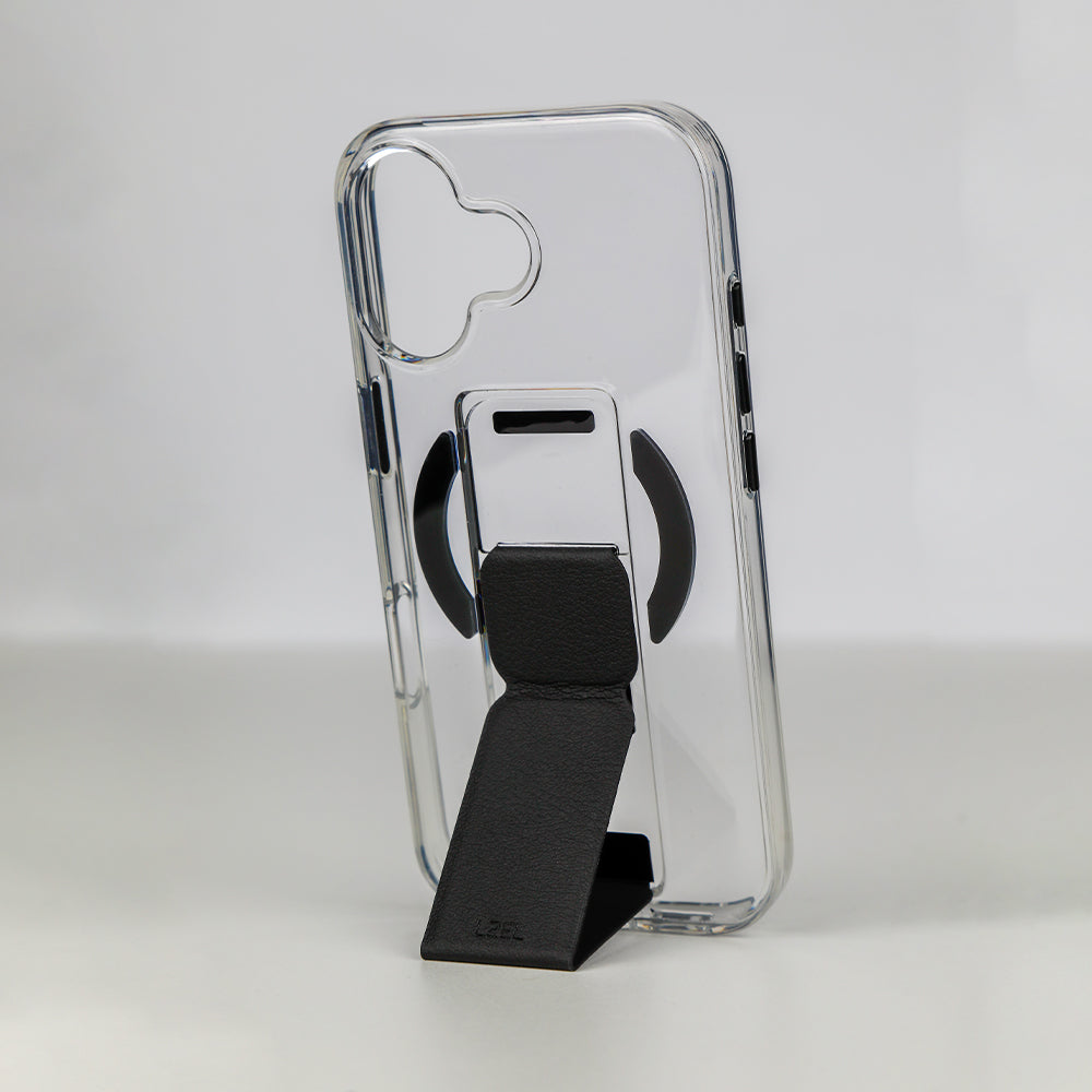 LZEL MagClear LeatherGrip Case for iPhone 17