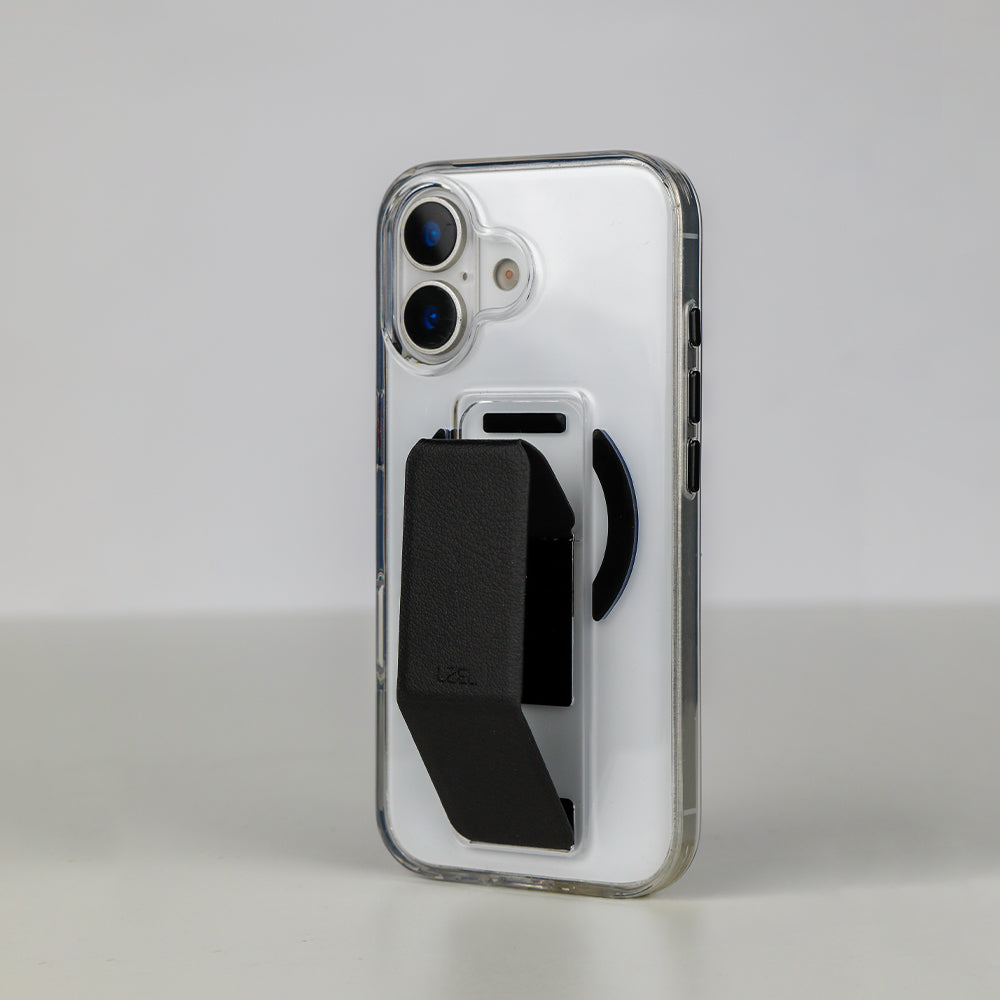LZEL MagClear LeatherGrip Case for iPhone 17