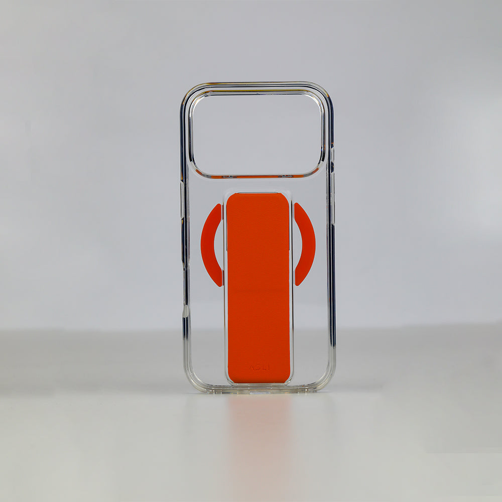 Asli Global MagTrox Gravitas Transparent with Leather Grip MagSafe Case for iPhone 17 Pro