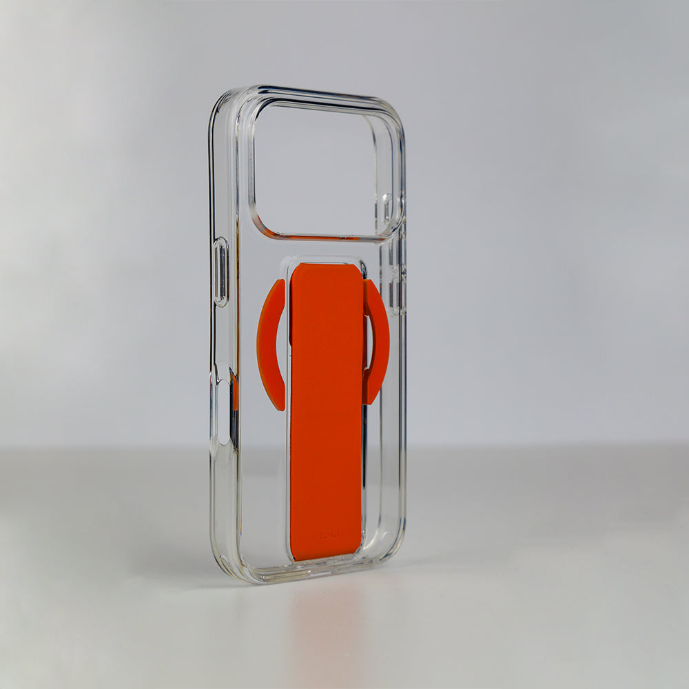 Asli Global MagTrox Gravitas Transparent with Leather Grip MagSafe Case for iPhone 17 Pro