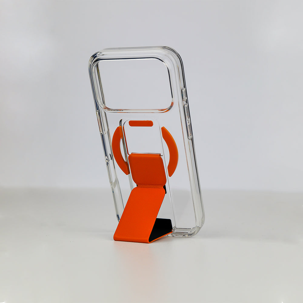 Asli Global MagTrox Gravitas Transparent with Leather Grip MagSafe Case for iPhone 17 Pro